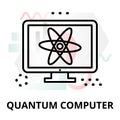 Abstract icon of quantum computer Royalty Free Stock Photo