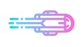 Abstract icon representing speed, data transfer, or fast processing with gradient colors, vector design Generative AI Royalty Free Stock Photo