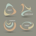 Abstract icon set. Logo colored design elements