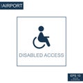 Abstract icon wheelchair on airport theme - Vector