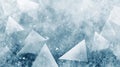 Abstract Icy Blue Background With White Floating Triangles Royalty Free Stock Photo