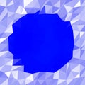 Abstract icy low poly triangular blue white background reminiscent winter cold atmosphere