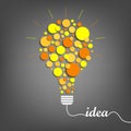 Abstract idea background with orange yellow bulb