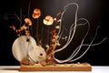 abstract ikebana design with unconventional materials Royalty Free Stock Photo
