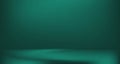 Abstract illuminated empty dark green room