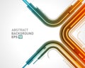 Abstract illuminated night city infrastructure curved line hi tech decorative background vector