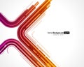 Abstract illuminated night city infrastructure curved line hi tech decorative background vector