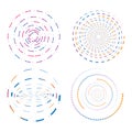 Abstract illusion circle dash line. Digital technology elements set