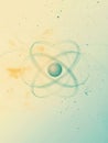 Abstract illustration of an atom with electrons orbiting. Royalty Free Stock Photo