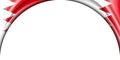 abstract illustration. Bahrain flag 2 side. white background space for text or images. Semi-circular space