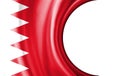 Abstract illustration, Bahrain flag with a semi-circular area White background for text or images