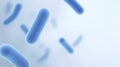 Abstract illustration of blue bacteria floating in a soft-focus background, showcasing microscopic life forms in a Royalty Free Stock Photo