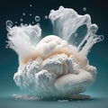 AI generated abstract foam background, soap suds cloud