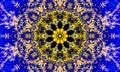 Bright yellow and blue mandala Royalty Free Stock Photo