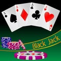 Abstract illustration of the card game Black Jack Royalty Free Stock Photo