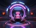 Abstract illustration of a chair in a luminous ring