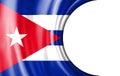 Abstract illustration, Cuba flag with a semi-circular area White background for text or images