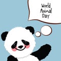 Abstract illustration of a cute baby panda.