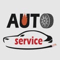 Abstract illustration depicting a car. Vector logo car service, parts store.