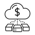 Cloud computing financial services and data storage solutions for business growth Royalty Free Stock Photo