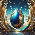 Abstract illustration depicting an Easter egg broken into many geometric fragments that form a unique pattern Royalty Free Stock Photo