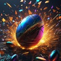 Abstract illustration depicting an easter egg broken into many geometric fragments forming a unique pattern Royalty Free Stock Photo