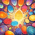 Abstract illustration depicting easter eggs that form a unique pattern Royalty Free Stock Photo