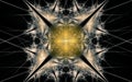 Abstract illustration of a fantastic star with many rays on a black background Royalty Free Stock Photo