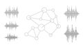 Audio Waveforms and Network Graph Illustration Royalty Free Stock Photo