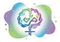 Abstract illustration featuring a stylized brain composed of Royalty Free Stock Photo