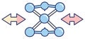 Abstract Network and Bidirectional Flow Icon Royalty Free Stock Photo