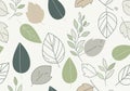 Abstract illustration featuring various stylized leaf designs in Royalty Free Stock Photo