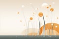 an abstract illustration of a field of orange and white flowers Royalty Free Stock Photo