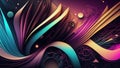 Abstract illustration with fluidly colorful wallpaper 4K