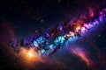 Abstract illustration of Magellanic Clouds, Nebula, galaxy, planets, stars