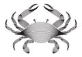 Abstract illustration geometric linear of Crab Royalty Free Stock Photo