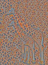 Abstract illustration of giraffe and animal seamless pattern. Color graphics. Design for background, wallpaper, covers and packagi