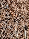 Abstract illustration of giraffe and animal seamless pattern. Color graphics. Design for background, wallpaper, covers and packagi