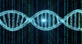 Digital DNA Helix Binary Code Matrix - Biotechnology Science Concept Royalty Free Stock Photo