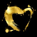 Abstract illustration with golden heart
