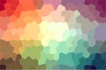 Abstract illustration of green, orange, pink, red, yellow Middle size Hexagon background