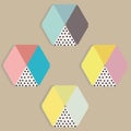 abstract illustration of hexagons of different colors Royalty Free Stock Photo
