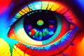 Abstract illustration of human eye. Medicine, view, organ of vision or health concept. Created with generative AI tools