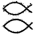 An abstract illustration on Ichthys symbol in black
