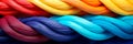 Abstract illustration of intertwined ropes in different colors, representing the integration of diverse strengths and