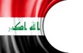 Abstract illustration, Iraq flag with a semi-circular area White background for text or images