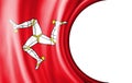 Abstract illustration, Isle of Mann flag with a semi-circular area White background for text or images Royalty Free Stock Photo