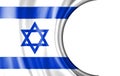 Abstract illustration, Israel flag with a semi-circular area White background for text or images