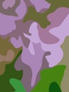 Abstract illustration with lilac and green spots. Contemporary art, abstract design for posters