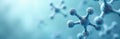 Abstract illustration of molecule structure in blue color. Science concept medical research design and innovation. Creative Royalty Free Stock Photo